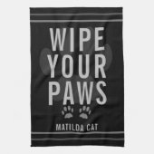 Linge De Cuisine Essuyez vos pattes Nom de l'animal de compagnie Se (Vertical)