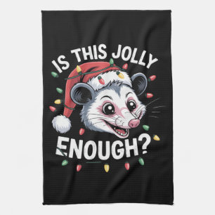 Linge De Cuisine Est-ce assez joyeux ? Noël Opossum Sarcastic