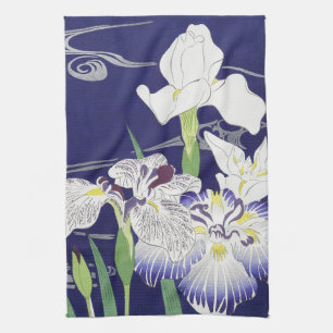 Linge De Cuisine Estampe d'art Iris japonais vintage de Kogyo Tsuki