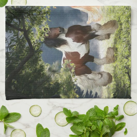 Linge De Cuisine Étalons gitans d'épi (Plié)