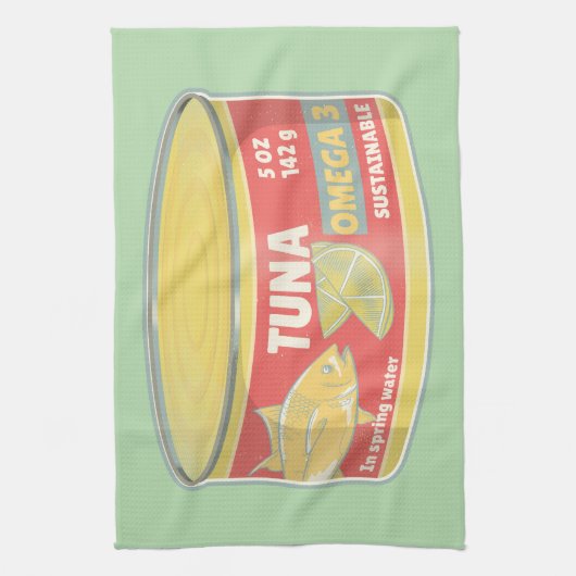 Linge De Cuisine Étanche de thon en conserve de poisson rétro (Vertical)