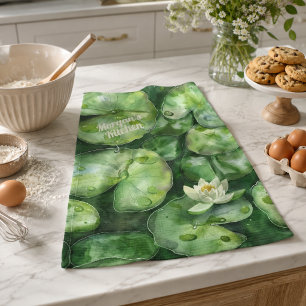 Linge De Cuisine Étang personnalisé à l'aquarelle tranquille Cade