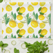 Linge De Cuisine Été, agrumes, style méditerranéen floral, citron (Plié)
