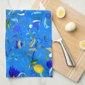 Linge De Cuisine Été, agrumes, style sicilien, citron (Quart Plié)