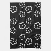 Linge De Cuisine Été botanique tropical noir et blanc (Vertical)