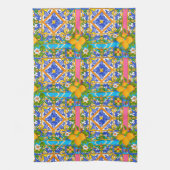 Linge De Cuisine Été, Carreaux siciliens, agrumes, citrons Méditerr (Vertical)