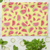 Linge De Cuisine Eté Fruit Fun Watermelons Aquarelle Jaune (Plié)