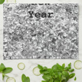 Linge De Cuisine Étincelle de Parties scintillant en argent (Plié)