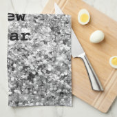 Linge De Cuisine Étincelle de Parties scintillant en argent (Quart Plié)