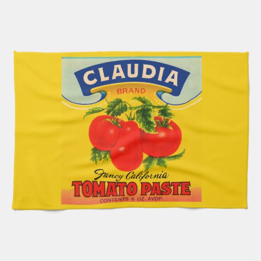 Linge De Cuisine étiquette de pâte de tomate Claudia des années 193 (Horizontal)