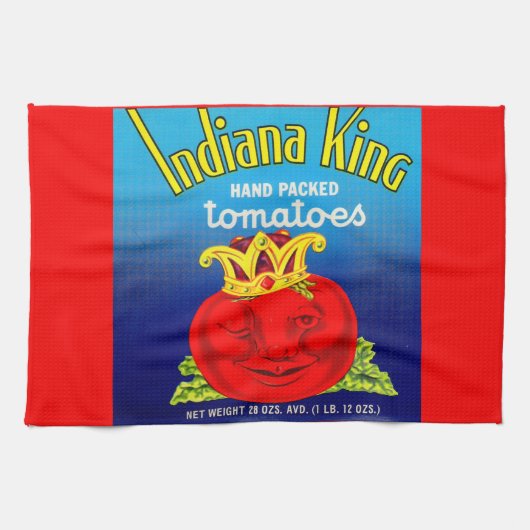 Linge De Cuisine Étiquette de tomates Indiana King (Horizontal)