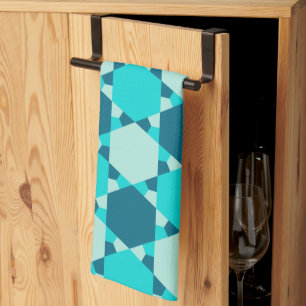 Linge De Cuisine Étoile bleue de David Motif d'illusion optique