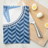 Linge De Cuisine Étoile de mer bleue marine côtière (Quart Plié)