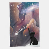 Linge De Cuisine Étoile de tir de l'espace de chat noir (Vertical)