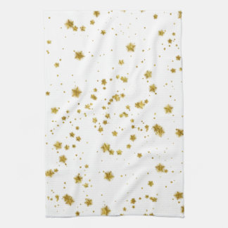 Linge De Cuisine Étoile d'or Faux Foil Sequin Arrière - plan Stars