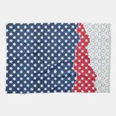 Linge De Cuisine Étoiles blanches américaines (Horizontal)