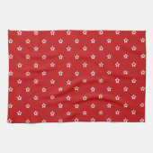 Linge De Cuisine Étoiles blanches sur motif rouge vif (Horizontal)