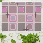 Linge De Cuisine Étoiles Carrés modernes du milieu du siècle Rose v (Plié)