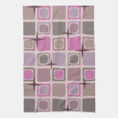 Linge De Cuisine Étoiles Carrés modernes du milieu du siècle Rose v (Vertical)