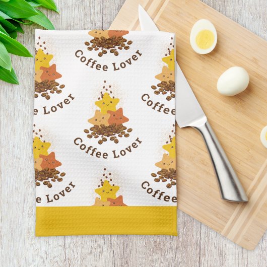 Linge De Cuisine Etoiles d'aquarelle et fèves de café très agréable