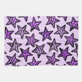 Linge De Cuisine Étoiles d'impression de zèbre pourpre (Horizontal)