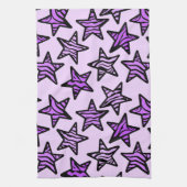 Linge De Cuisine Étoiles d'impression de zèbre pourpre (Vertical)