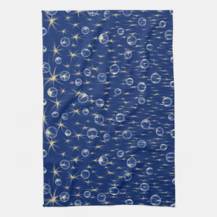 Linge De Cuisine Étoiles et bulles en chute