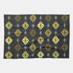 Linge De Cuisine Étoiles explosives diamants noir jaune du milieu d
