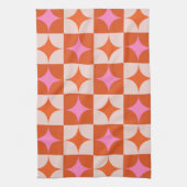 Linge De Cuisine Étoiles explosives rose orange du milieu du siècle (Vertical)