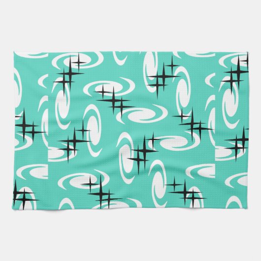 Linge De Cuisine Étoiles Motif Turquoise (Horizontal)