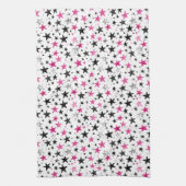 Linge De Cuisine Étoiles Noir Argent Rose (Vertical)
