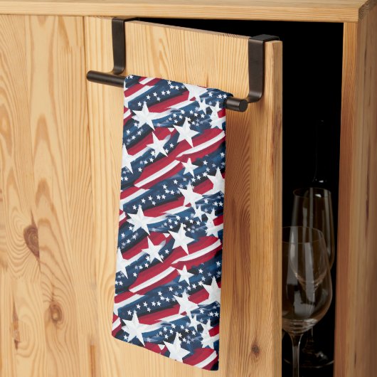 Linge De Cuisine Étoiles patriotiques (Pliage en tiers)