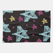 Linge De Cuisine Étoiles rocheuses bleu rose noir (Horizontal)