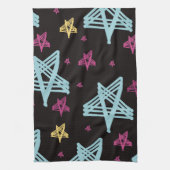 Linge De Cuisine Étoiles rocheuses bleu rose noir (Vertical)