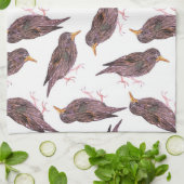 Linge De Cuisine Étourneau commun ou oiseaux européens d'étourneau (Plié)