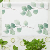 Linge De Cuisine Eucalyptus Motif vert (Plié)