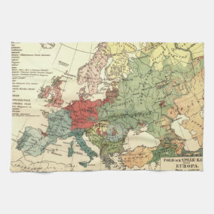 Linge De Cuisine Europe Carte Pays Antique Mondiale