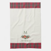 Linge De Cuisine European Robin Bird Custom Monogramme Noël (Vertical)