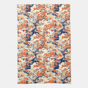 Linge De Cuisine Éventail de motif de cerisier japonais (2)