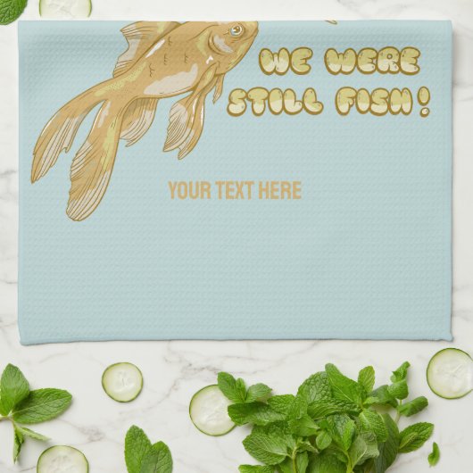 Linge De Cuisine Évolution du poisson drôle de poisson rouge (Plié)