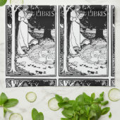 Linge De Cuisine Ex Libris Art Nouveau Lecture Femme (Plié)