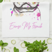 Linge De Cuisine Excusez Mon Français Funny French Bulldog (Plié)