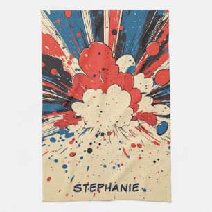 Linge De Cuisine Explosion d'art pop de style comique (4)