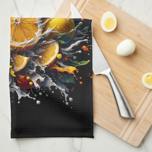 Linge De Cuisine Explosion de Citrus (Quart Plié)