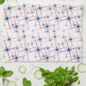 Linge De Cuisine Explosion d'étoiles rouge blanc & bleu  (Plié)