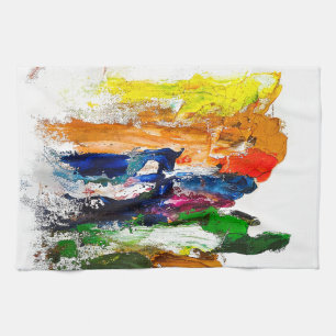 Linge De Cuisine Expression Abstraite des figures humaines en mouve