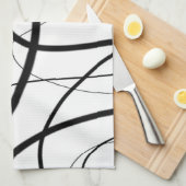 Linge De Cuisine Expression en noir et blanc (Quart Plié)