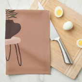 Linge De Cuisine Expressionnisme Abstrait Terracotta Palm Leaf & Va (Quart Plié)