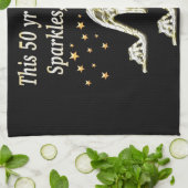 LINGE DE CUISINE FABULEUX 50E ARGENT CHAUSSÉE REINE (Plié)