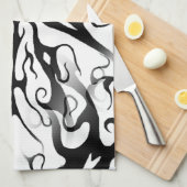 Linge De Cuisine Face élégante dans le feu et flammes conception tr (Quart Plié)